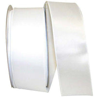 JAM Paper - Ruban de satin simple face - 2 1/2" de largeur x 50 verges - Blanc-Couleur: Blanc