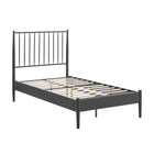 Modway - Adair Fuseau Métal Lit à plateforme jumelle, Charbon de bois-Cadre de lit à plateforme taille simple