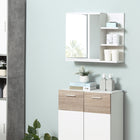 Kleankin - Armoire à pharmacie murale avec miroir - blanc-4 vis d’expansion à l’arrière assurent la stabilité et la solidité de l’armoire 