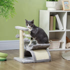 PawHut - Arbre à chat 17 po petit, tour pour chat avec poteau supérieur rotatif - gris clair-Tissu en peluche doux et chaud, idéal pour se reposer, facile à nettoyer 