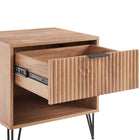Manhattan Comfort - Table de nuit moderne DUMBO 20,07" à 1 tiroir - Brun doré-Pieds évasés en métal doré élégants ajoutant une touche de design mode et de durabilité