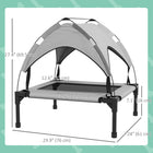 PawHut - Lit pour chien surélevé, lit rafraîchissant avec auvent pour S M, gris clair-Comprend un sac de transport pour une portabilité et un rangement pratiques 