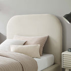Modway - Keynote Performance Velvet Lit jumelle courbé à plateforme, Alabaste-Cadre en MDF