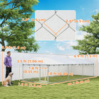 PawHut - Chenil couvert pour grands chiens - 19,7 pi L x 7,5 pi l x 4,9 pi H-La grande hauteur empêche les chiens de sauter par-dessus 