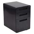 Flash Furniture Classeur ergonomique à 3 tiroirs pour dossiers juridiques et lettres, noir-Aspect élégant avec poignées encastrées