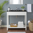 Modway - Altura 36" Vanette de salle de bain - Blanc Noir-Bassin d’évier en céramique intégré