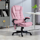 Vinsetto - Chaise de bureau de massage à haut dossier avec vibrations 6 points - rose-Lignes de haut dossier avec rembourrage épais pour plus de confort