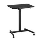 Seville Classics - 25,6 po W Chariot de bureau mobile inclinable à vérin pneumatique - Noir-Le plateau est fabriqué en MDF stratifié robuste et est soutenu par un cadre en acier solide