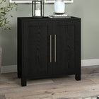 Hudson&Canal - Meuble d'appoint Chabot de 28 po de largeur - Grain noir-Fabriqué à partir de matériaux MDF robustes avec une finition grainée noire