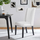 Modway - Baron Tissu Chaise à manger - Blanc-Rembourrage en mousse dense
