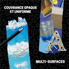 Uni - Crayons de couleur POSCA mine souple - 4,0 mm - couleurs assorties - Paquet de 24-Polyvalents sur de multiples surfaces – Idéals pour le papier, la toile, le bois, le métal, le plastique et les surfaces peintes. Parfaits pour les artistes, les illustrateurs et les amateurs de loisirs créatifs