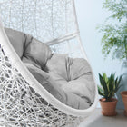 Modway - Encase Terrasse extérieure Rotin Chaise à balançoire - Gris blanc-Housses de coussin imperméables
