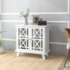 HOMCOM - Armoire de rangement 31 po L avec portes ajourées et étagère - blanc-Convient pour le rangement des accessoires quotidiens, ustensiles, produits secs, DVD, linge de maison et serviettes 