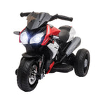 Qaba - Moto pour enfants 6v avec éclairage musical, 3 roues - rouge-Phares fonctionnels, klaxon et musique pour une expérience réaliste 