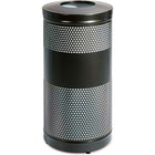 Rubbermaid – Contenant à déchets pour extérieur, série Classic, acier, 25 gal, 18 diam. x 35,5 haut. (po), noir (FGS3ETBKPL)-Capacité : 25 gallons américains