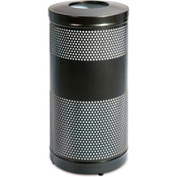 Rubbermaid – Contenant à déchets pour extérieur, série Classic, acier, 25 gal, 18 diam. x 35,5 haut. (po), noir (FGS3ETBKPL)-Capacité : 25 gallons américains