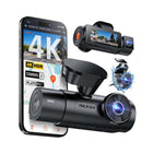 Vantrue - Caméra embarquée N4 Pro S 4K à 3 canaux 4K 1080P 2,5K avant, intérieur et arrière avec carte SD de 64 Go-Caméra avant enregistrant en résolution 4k dans plusieurs modes pour une couverture routière détaillée