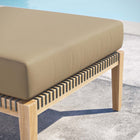 Modway - Clearwater Terrasse extérieure Bois de teck Ottoman in Gris brun clair-Sangle de corde tressée