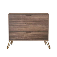 Manhattan Comfort - Avira 35" commode 3 tiroirs style mid-century modern - marron-Commode à trois tiroirs aux lignes épurées avec une finition en stratifié doux pour un aspect moderne et chaleureux