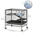 PawHut - Cage pour lapin, cochon d’Inde, furet 33 po H-Comprend un plateau inférieur, équipé de litière, facilement amovible pour le nettoyage 