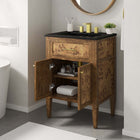 Modway - Elysian 24" Vanette de salle de bain - Noir brun-Charnières de cuisine dissimulées