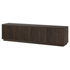 Hudson&Canal - Meuble TV Hanson pour téléviseurs jusqu'à 85 pouces - Alder Brown-Le dessus a une capacité de poids de 75 lb, les étagères inférieures peuvent supporter 25 lb chacune