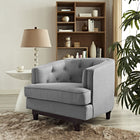 Modway - Coast Tissu rembourré Fauteuil - Gris clair-Capsules de pied non marquées