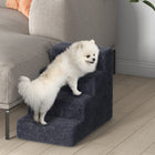 PawHut - Escalier pour animaux à 4 marches, escalier pour chat, pour grimper sur le lit - gris foncé-Couleur : gris foncé 