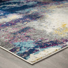 Modway - Entourage Adeline Contemporain Moderne Abstrait Tapis de comédie 8 pi l x 10 pi L - Bleu Gris Jaune Ivoire Rose-Dessous en caoutchouc de prise