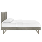 Modway - Alana Bois Lit à plateforme queen avec cadre angulaire, Gris-Construction en bois, MDF et placage