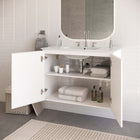 Modway - Bryn Support mural de 36" Vanette de salle de bain - Blanc blanc-Conception murale