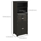 HOMCOM - Buffet 63 po avec vaisselier et étagère réglable - noir-Fabriqué en bois d'ingénierie avec une sangle anti-basculement pour plus de stabilité 