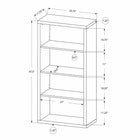 Monarch Specialties - 7404 48 po H Etagere - Faux Bois Brun/Tablettes Ajustable-Assemblage requis: des instructions illustrées et tout le matériel sont fournis pour plus de commodité (des outils supplémentaires peuvent être nécessaires)