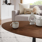 Modway - Lippa Ovale de 48 po Bois Table basse - Noyer noir-Tampon feutre non marquant