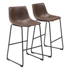 Zuo - Smart Tabouret de bar - Espresso vieilli - Ensemble de 2-Design ergonomique
