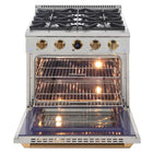 Kucht - 30 po Série KXP Cuisinière double énergie Propane - Acier inoxydable/Or-Les brûleurs scellés facilitent le nettoyage de la cuisinière