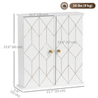 HOMCOM - Armoire murale de salle de bain avec 2 portes, étagère réglable - blanc-Le design mural permet d’économiser de l’espace au sol