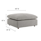 Modway - Commix Boucle rempli de duvet et trop rempli Tissu Ottoman - Gris clair-Tissu boucle Tissu Rembourrage