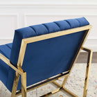 Modway - Inspire Chenal Touffé Performance Velvet Fauteuil - Marine-Tissu polyester résistant aux taches