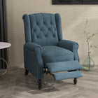 HOMCOM - Canapé inclinable manuel avec accoudoirs pour salon - bleu-L'assise épaissie et rembourrée procure un confort supplémentaire   