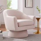 Modway - Astral Performance Velvet Tissu et bois Chaise pivotante - Rose-Rembourrage résistant aux taches