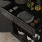 HOMCOM - Armoire de cuisine autoportante 71 po avec 4 portes et compartiment - noir-Matériaux de qualité et dispositifs anti-basculement assurent stabilité et sécurité 