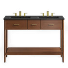 Modway - Zaire 48" Meuble de salle de bain à double lavabo - Noir noyer-Assemblée requise