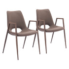 Zuo - Desi Chaise de salle à manger - Brun/Noyer - Ensemble de 2-Assemblage requis