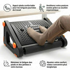 ShoppingAll - Tabouret repose-pieds sous le bureau avec rouleau de massage, angle réglable sur 6 niveaux - noir-L'unité est facile à assembler et à désassembler, ce qui la rend pratique à ranger lorsqu'elle n'est pas utilisée ou à essuyer pour garder votre espace de travail hygiénique.