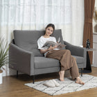 HOMCOM - Canapé 2 places avec dossier capitonné à boutons - gris-Le tissu au toucher velours allie style et confort 