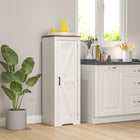 HOMCOM - Armoire de rangement style ferme avec étagère réglable pour salon - blanc-Conception anti-basculement permettant de le fixer au mur pour plus de sécurité 