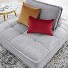 Modway - Saunter Touffe Tissu Chaise sans accoudoir - Gris clair-Rembourrage en mousse dense
