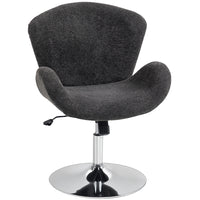 HOMCOM - Chaise de bureau pivotante avec large siège - dossier papillon - gris foncé-Siège spacieux de 24,6 po (62,5 cm) de large permettant diverses positions assises confortables 