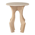 Zuo - Eda Table d’appoint - Blanc/Naturel-Garantie limitée de 3 ans